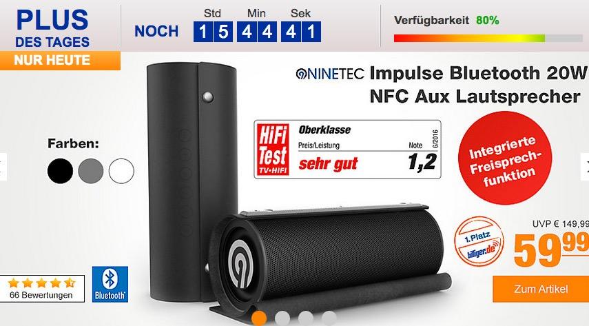 NINETEC Impulse 20W Bluetooth-Lautsprecher - jetzt 14% billiger NINETEC Impulse 20W Bluetooth-Lautsprecher - jetzt 14% billiger