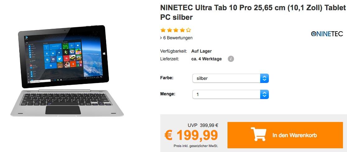 NINETEC Ultra Tab 10 Pro 25,65 cm (10,1 Zoll) Windows/Android Tablet-PC - jetzt 9% billiger NINETEC Ultra Tab 10 Pro 25,65 cm (10,1 Zoll) Windows/Android Tablet-PC - jetzt 9% billiger