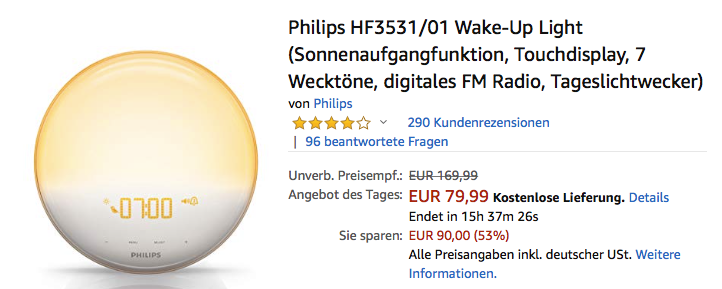Philips HF3531/01 Tageslichtwecker Philips HF3531/01 Tageslichtwecker