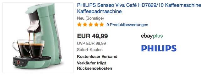 PHILIPS Senseo Viva Café HD7829/10 Kaffeepadmaschine in Mint-Grün (neu und unbenutzt, aber leichte Verpackungsmängel können vorhanden sein) - jetzt 31% billiger PHILIPS Senseo Viva Café HD7829/10 Kaffeepadmaschine in Mint-Grün (neu und unbenutzt, aber leichte Verpackungsmängel können vorhanden sein) - jetzt 31% billiger