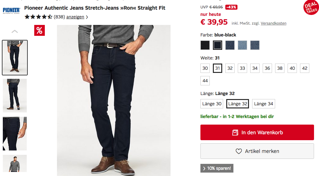 Pioneer Authentic Stretch-Jeans "Ron" Straight Fit Pioneer Authentic Stretch-Jeans "Ron" Straight Fit
