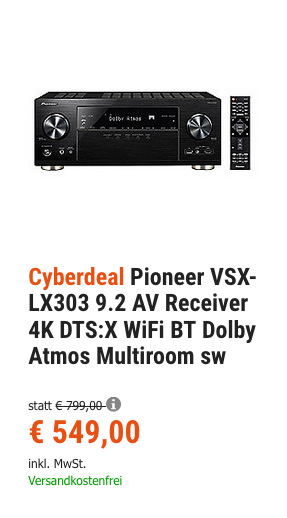 Pioneer VSX-LX303 9.2 AV Receiver (4K DTS:X WiFi BT Dolby Atmos Multiroom) schwarz Pioneer VSX-LX303 9.2 AV Receiver (4K DTS:X WiFi BT Dolby Atmos Multiroom) schwarz