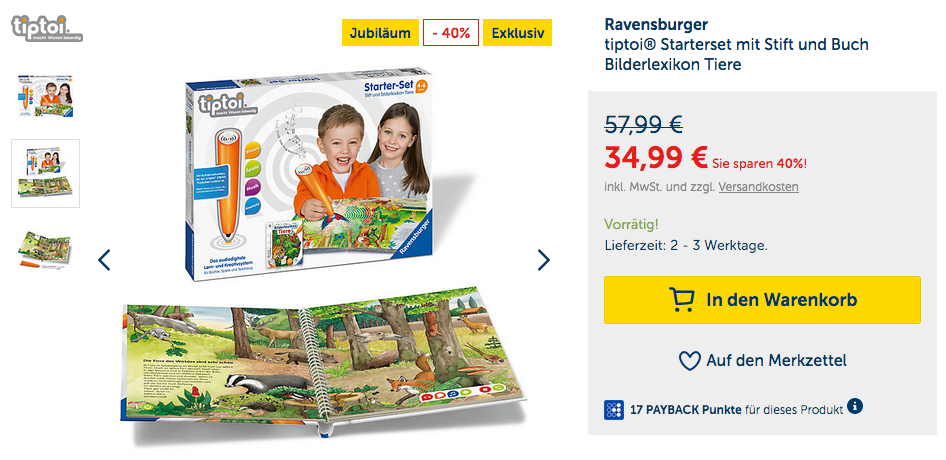 Ravensburger tiptoi® Starterset mit Stift und Buch Bilderlexikon Tiere Ravensburger tiptoi® Starterset mit Stift und Buch Bilderlexikon Tiere