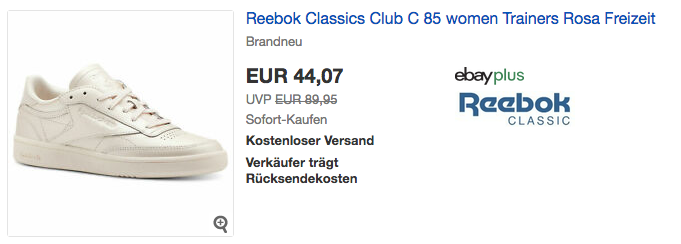Reebok Classics Club C 85 Damen Sneaker, rosa (36-41) Reebok Classics Club C 85 Damen Sneaker, rosa (36-41)