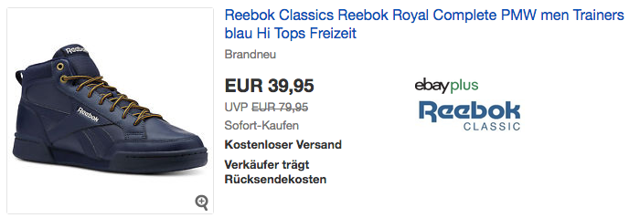 Reebok Royal Complete PMW Herren Wintersneaker, blau Reebok Royal Complete PMW Herren Wintersneaker, blau