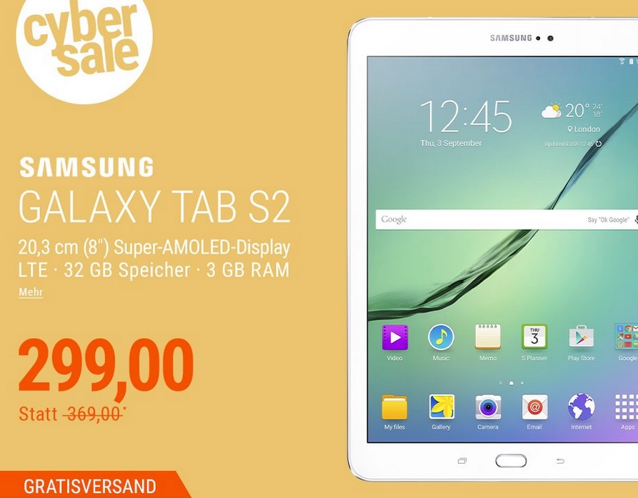Samsung GALAXY Tab S2 8.0 T719N Tablet in Weiß (8,0 Zoll, LTE , 32 GB, Android 6.0) - jetzt 17% billiger Samsung GALAXY Tab S2 8.0 T719N Tablet in Weiß (8,0 Zoll, LTE , 32 GB, Android 6.0) - jetzt 17% billiger