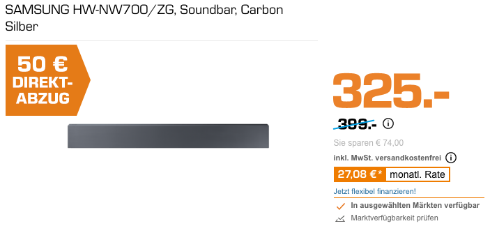 SAMSUNG HW-NW700/ZG 3-Kanal Soundbar, carbon silber SAMSUNG HW-NW700/ZG 3-Kanal Soundbar, carbon silber