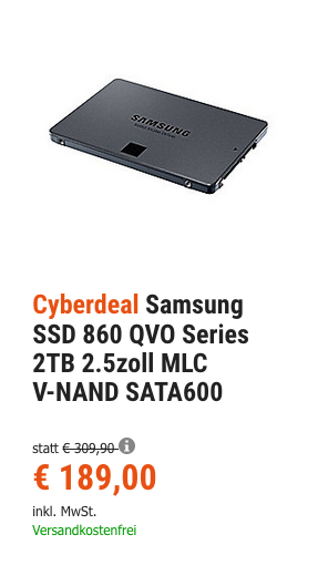 Samsung SSD 860 QVO Series 2TB interne SSD-Festplatte Samsung SSD 860 QVO Series 2TB interne SSD-Festplatte