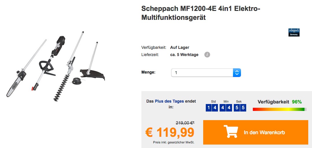 Scheppach MF1200-4E 4in1 Elektro-Multifunktionsgerät - jetzt 29% billiger Scheppach MF1200-4E 4in1 Elektro-Multifunktionsgerät - jetzt 29% billiger