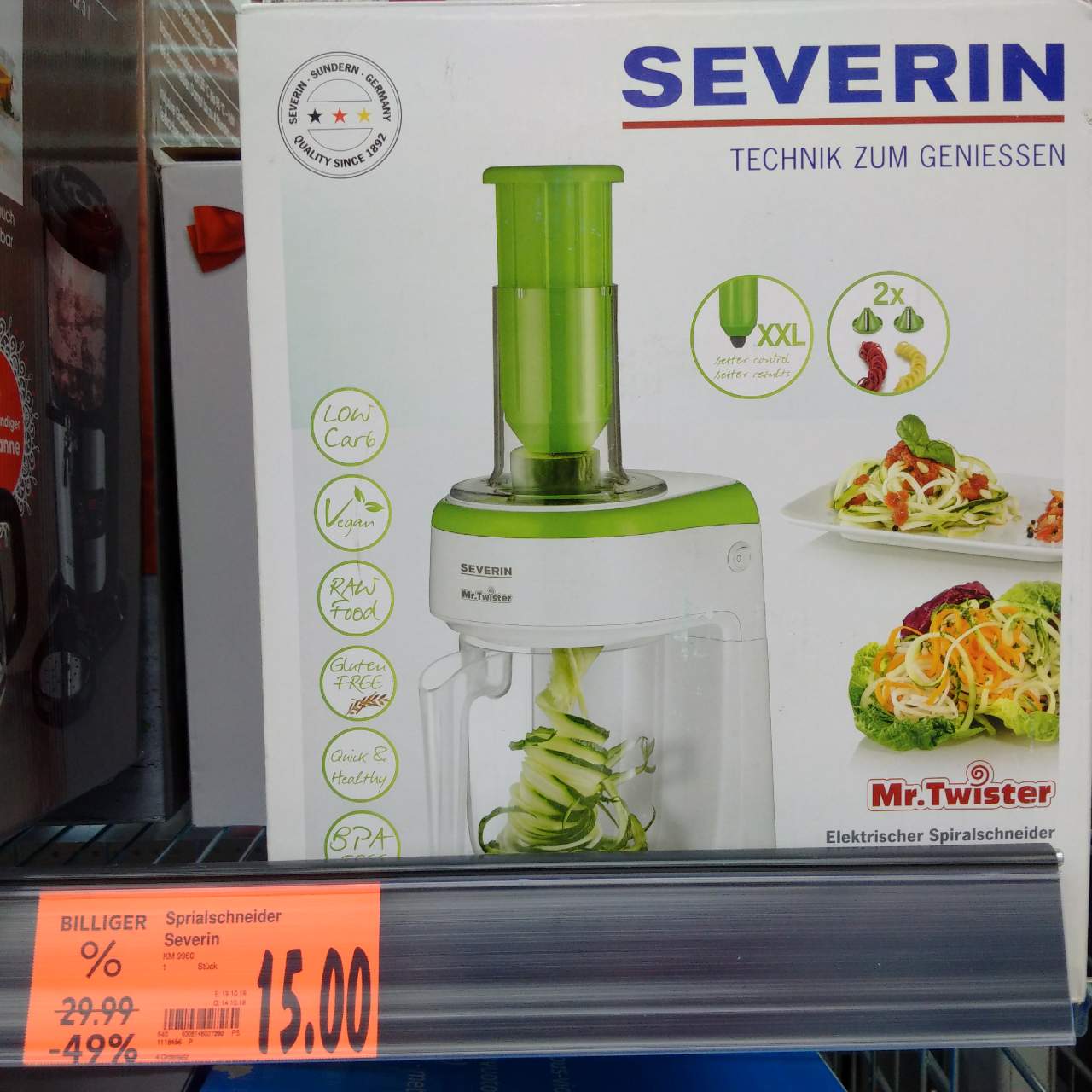 Severin KM 9960 elektischer Spiralschneider - jetzt 50% billiger Severin KM 9960 elektischer Spiralschneider - jetzt 50% billiger