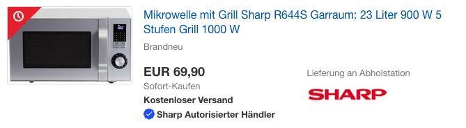 Sharp R644S Mikrowelle mit Grill, 23 Liter, Silbermetallic - jetzt 29% billiger Sharp R644S Mikrowelle mit Grill, 23 Liter, Silbermetallic - jetzt 29% billiger