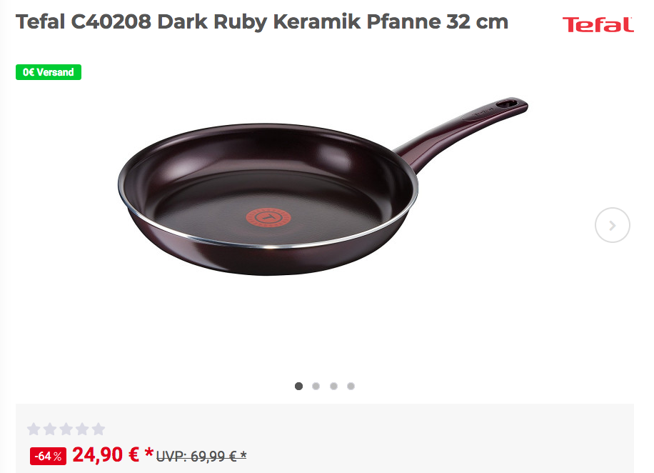 Tefal C40208 Dark Ruby Keramik Pfanne, 32 cm Tefal C40208 Dark Ruby Keramik Pfanne, 32 cm