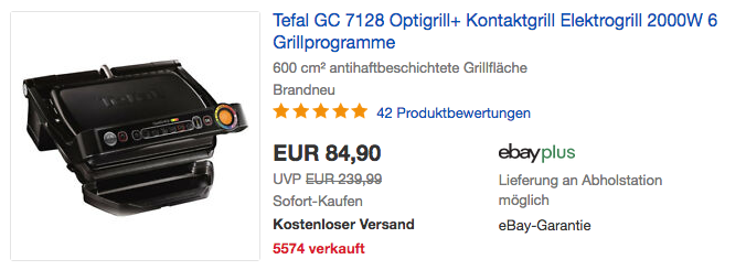 Tefal GC 7128.50M Optigrill+ Elektrogrill, 6 Grillprogramme Tefal GC 7128.50M Optigrill+ Elektrogrill, 6 Grillprogramme
