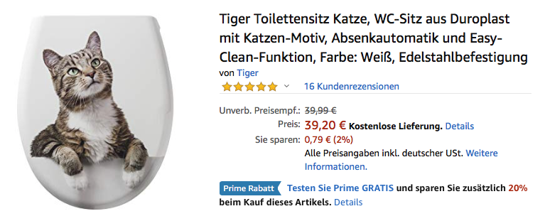 Tiger Toilettensitz "Katze" mit Absenkautomatik und Easy-Clean-Funktion, weiß Tiger Toilettensitz "Katze" mit Absenkautomatik und Easy-Clean-Funktion, weiß