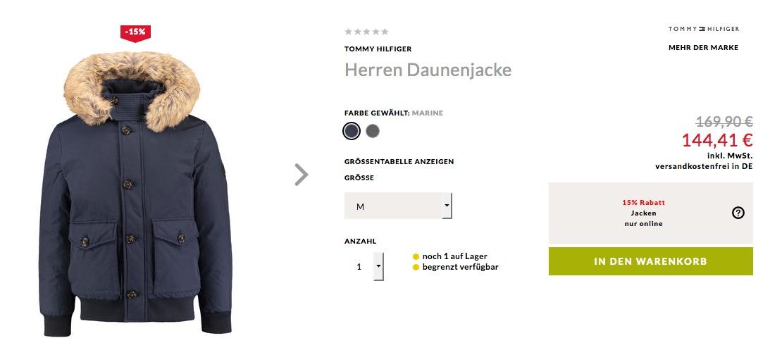 Tommy Hilfiger Herren Daunenjacke Hampton Bomber Tommy Hilfiger Herren Daunenjacke Hampton Bomber
