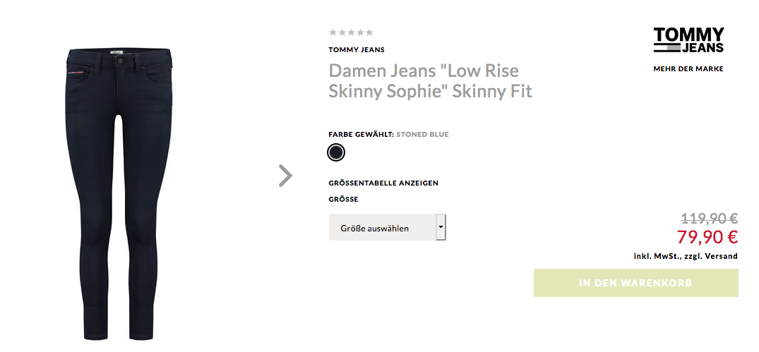 Tommy Jeans Damen Jeans "Low Rise Skinny Sophie" Skinny Fit , stoned blue Tommy Jeans Damen Jeans "Low Rise Skinny Sophie" Skinny Fit , stoned blue