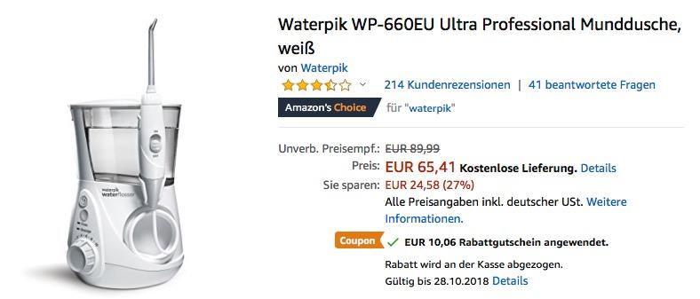 Waterpik WP-660EU Ultra Professional Munddusche - jetzt 15% billiger Waterpik WP-660EU Ultra Professional Munddusche - jetzt 15% billiger