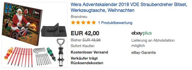 Wera VDE Adventskalender 2018 - jetzt 9% billiger Wera VDE Adventskalender 2018 - jetzt 9% billiger