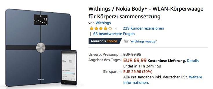 Withings / Nokia Body+ - WLAN-Körperwaage für Körperzusammensetzung - jetzt 23% billiger Withings / Nokia Body+ - WLAN-Körperwaage für Körperzusammensetzung - jetzt 23% billiger