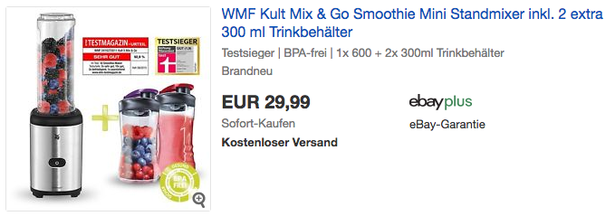 WMF Kult Mix & Go Smoothie Mini Standmixer inkl. 2 extra 300 ml Trinkbehälter WMF Kult Mix & Go Smoothie Mini Standmixer inkl. 2 extra 300 ml Trinkbehälter