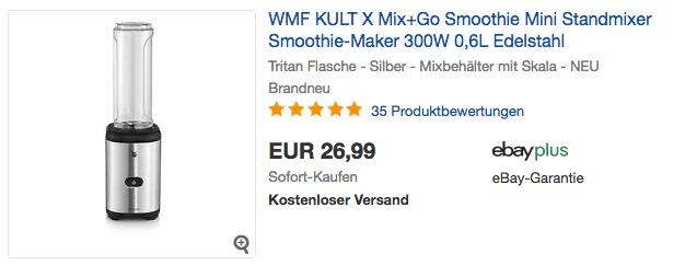 WMF KULT X Mix+Go Smoothie Mini Standmixer 300W WMF KULT X Mix+Go Smoothie Mini Standmixer 300W