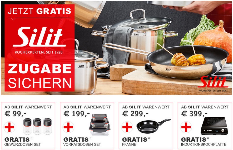 XXXLutz Silit On Top - Aktion: z.B. SILIT Passion Black Kochtopfset 5-tlg. inkl 3er SILITÂ Vorratsdosenset XXXLutz Silit On Top - Aktion: z.B. SILIT Passion Black Kochtopfset 5-tlg. inkl 3er SILITÂ Vorratsdosenset