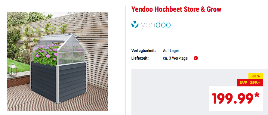 Yendoo Hochbeet Store & Grow mit integriertem Stauraum, 120 x 169 x 120 cm Yendoo Hochbeet Store & Grow mit integriertem Stauraum, 120 x 169 x 120 cm